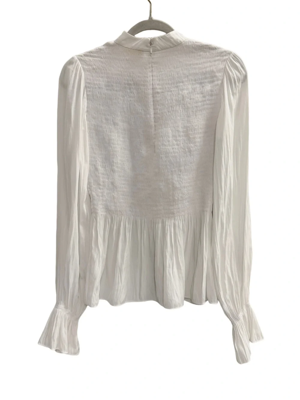 RAMY BROOK Justine Smocked Bell Long Sleeve Blouse White Size Small - Picture 4 of 13